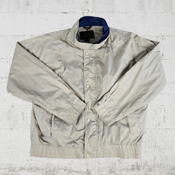 1980s Vintage Beige Colorful Plaid Lined Canvas Guide Series Chore Coat Size XL
